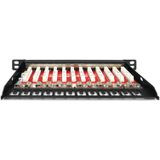 Digitus - Cat.6A Slim Patch Panel - Afgeschermd - 12-poorts - Zwart