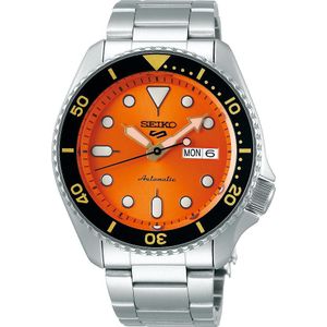 Seiko, Horloge, 5 Sporten, Oranje, (Analoog horloge, 43 mm)