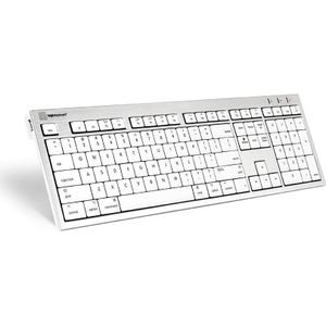 Logickeyboard SKB-CWMU-FR USB AZERTY Frans Zilver (FR, Bedraad), Toetsenbord, Wit, Zilver