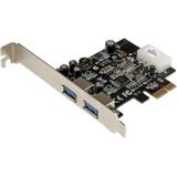 PEXUSB3S23 - PCI Express USB 3.0-kaart - Zwart - UASP-ondersteuning - 2-poorts