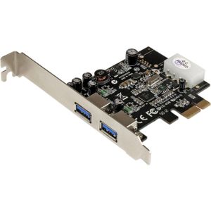 PEXUSB3S23 - PCI Express USB 3.0-kaart - Zwart - UASP-ondersteuning - 2-poorts
