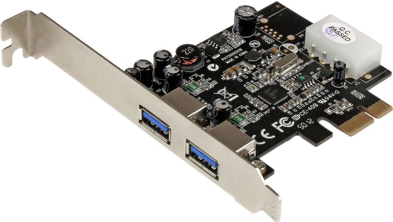 PEXUSB3S23 - PCI Express USB 3.0-kaart - Zwart - UASP-ondersteuning - 2-poorts