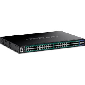 TRENDNET - TPE-3524SF - PoE+ Switch - 52-poorts - 740 Watt Totaal PoE-Vermogen, 10G SFP+ Slots