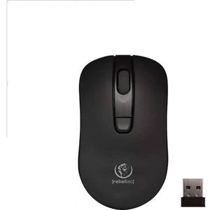Rebeltec - STAR - Muis - Zwart - Draadloos - 800/1000/1600 DPI
