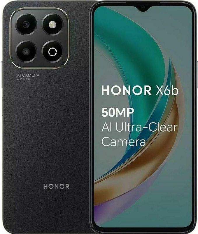 Honor X6b (6.") Dual SIM Android 14 4G USB Type C 4 GB GB 5200 mAh Zwart