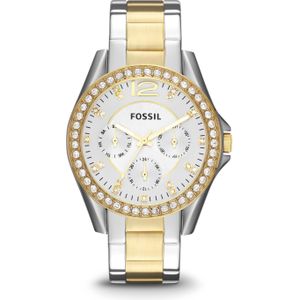 Fossil, Horloge, Riley, Zilver, (Analoog horloge, 38 mm)