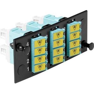 Molex LC Quad 12 Vezel MM OM3 adapterplaat Aqua, Server accessoires, Zwart, Blauw