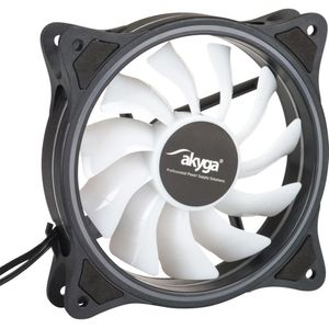 Akyga - AW-12D-RGB - Ventilator - Wit - Zwart - 120 mm