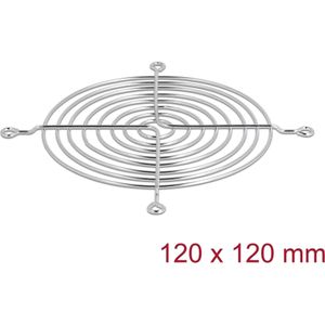 Delock Lüftergitter 120 x 120 mm silber, PC ventilator accessoires, Zilver