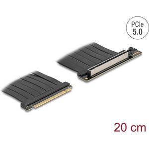 Delock Riser Karte PCI Express 5.0 x16 Stecker zu x16 Slot mit Kabel 20 cm, Accessoires voor moederborden