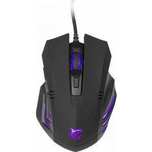 White Shark Gaming muis Hannibal 2, met achtergrondverlichting, 6 knoppen, Zwart (Bedraad), Muis, Zwart