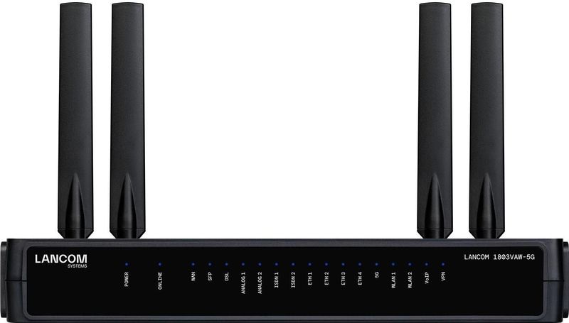Lancom - 1803VAW-5G Router - Zwart - Hoogwaardige Netwerkprestaties