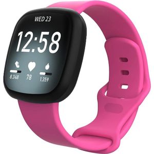 Cover-Discount Fitbit Versa 4 / Sense 2 - Siliconen vervangende armband roze (Silicone, Versa 3, Gevoel), Horlogebandjes, Roze