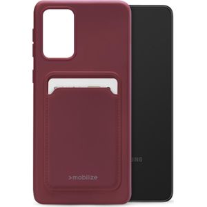 Mobilize Rubber Gelly Kaart Omslag (Galaxy A33 5G), Smartphonehoes, Rood