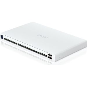 Ubiquiti uisp switch pro. schakelaar met 24 aansluitingen. (24 ports), Netwerkschakelaar, Wit