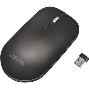 LogiLink Draadloze muis, 2,4 GHz, USB-A dongle, zwart, Muis