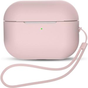 Hurtel Siliconen hoesje voor AirPods Pro 2 / AirPods Pro 1 + polsbandje - roze (Koptelefoon tas), Hoofdtelefoon Tassen + Beschermende Covers, Roze