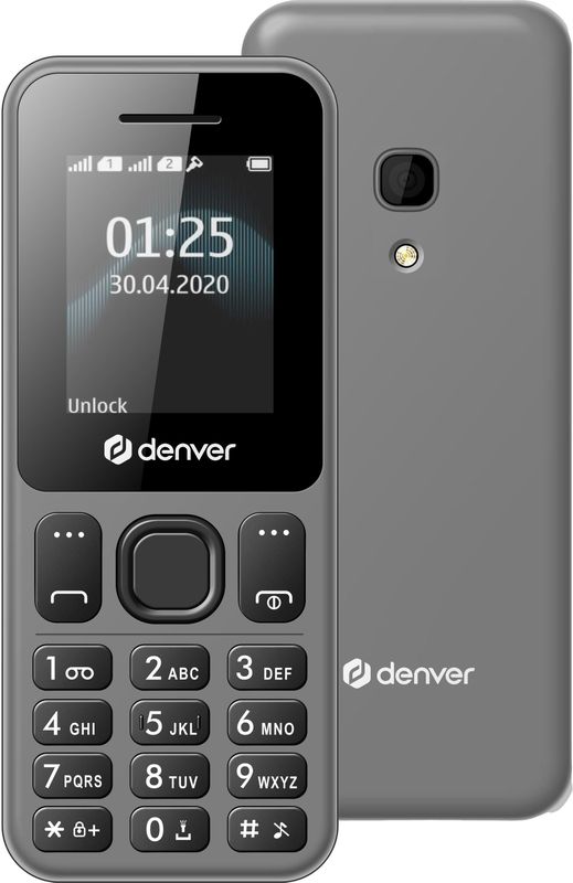 Denver - FAS-1806 - Mobiele Telefoon - Grijs - Dual SIM - 1,77" TFT Scherm