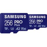 Samsung Pack Duo MicroSDXC PRO Plus (256 GB, microSDXC, U3, UHS-I), Geheugenkaart