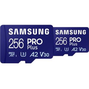Samsung Pack Duo MicroSDXC PRO Plus (256 GB, microSDXC, U3, UHS-I), Geheugenkaart