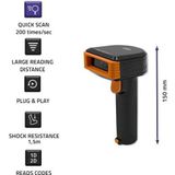 Qoltec Leverancier heeft geen productnaam opgegeven (2D-streepjescodes, 1D streepjescodes), Barcode scanner, Oranje, Zwart