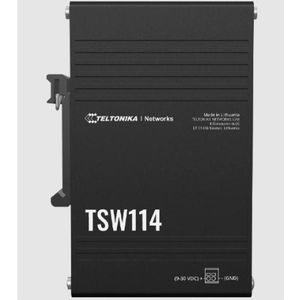 Teltonika TSW114, schakelaar met geïntegreerde DIN-rail houder (5 ports), Netwerkschakelaar