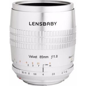 Lensbaby Fluweel 85 zilver Canon EF (Canon F, Volledig formaat), Objectief, Zwart