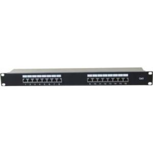 Tecline Patchpaneel, Cat 6, 16-poorts, STP, 1 HE, 48,30cm (19"), zwart Cat 6 patchpaneel met 16 poorten, Server accessoires, Zwart