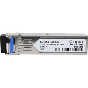 BlueOptics Compatibel Ubiquiti Networks UACC-OM-SM-1G-S-1310 BO15C3155603D SFP Transceiver, LC-Simplex, 1000B, Zendontvangers, Zilver