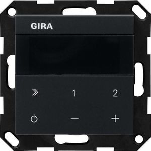 Gira 2320005 Inbouwradio IP-systeem 55 Schwa (Internet radio, Bluetooth, WiFi), Radio, Zwart