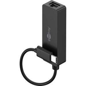 Goobay USB-C-Ethernet-Adapter, schwarz (USB-C, RJ45/LAN (1x)), Netwerkadapter, Zwart