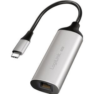 LogiLink - USB-C/M 3.2 Gen 1 naar RJ45/F - Ethernet-adapter - Aluminium - 5G Gigabit