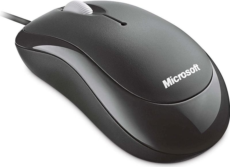 Microsoft - MS BASIC OPTICAL MOUSE - USB - Zwart - Optische Technologie