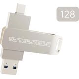 DJTechTools Chroma Drive USB - 128GB - Chrome (128 GB, USB-A), USB-stick, Zilver