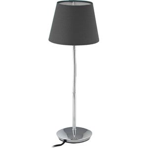 Relaxdays tafellamp met kap - hoge schemerlamp - vensterbanklamp - nachtkastje - woonkamer - zwart