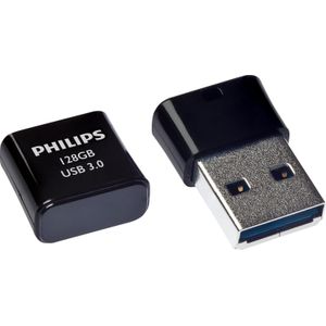 Philips USB 3.0 128 GB Pico Edition Middernacht Zwart (128 GB, USB A), USB-stick, Zwart