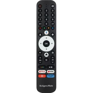 Krüger&Matz Kruger&Matz Google TV afstandsbediening met cijfertoetsen (Apparaat-specifieke afstandsbediening, Infrarood), Afstandsbediening, Zwart