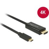 Delock USB Type C - HDMI (Type A) (1 m, USB Type C, HDMI), Videokabel
