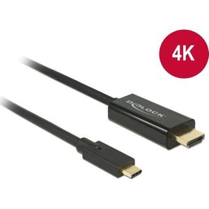 Delock USB Type C - HDMI (Type A) (1 m, USB Type C, HDMI), Videokabel