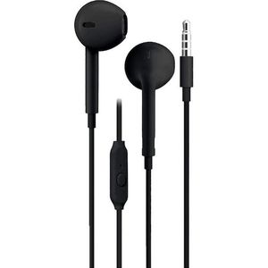 BlueStar Wired headphones Blue Star BLUE STAR wire earphones Jack 3,5 mm with microphone PA-E65 1,2 m black (Bedraad), Koptelefoon, Zwart