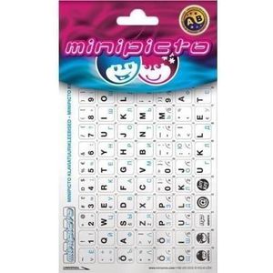 Minipicto Toetsenbordstickers EST/RUS, wit/mat (KB-UNI-RU02-WHT), Muis + Toetsenbord Accessoires, Wit