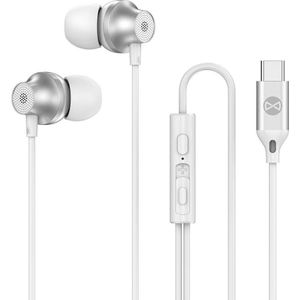 Forever wired earphones EP-02 USB-C white (Bedraad), Koptelefoon, Wit