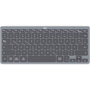 Hama Bluetooth mini-toetsenbord Travel 400 voor tablets, draadloos, SW, QWERTZ DE (00125132) (DE, Draadloze), Toetsenbord, Grijs, Zwart
