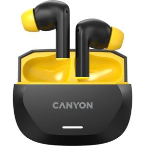 Canyon - HEXAGON 7 TWS - Draadloze Koptelefoon - Zwart Geel - Bluetooth 5.4 - ANC