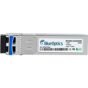 BlueOptics Compatibel Keymile 37973282 BO28C3443620D cSFP Transceiver, LC-Duplex, 1000BASE-2BX-U, Singlemode, Zendontvangers, Zilver