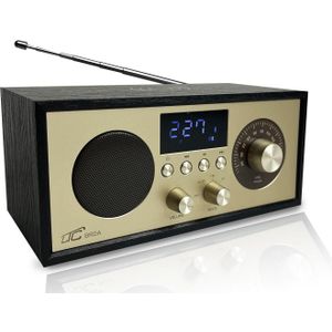 LTC - Brda - Draagbare Radio - Zwart - Goud - FM/Bluetooth/USB