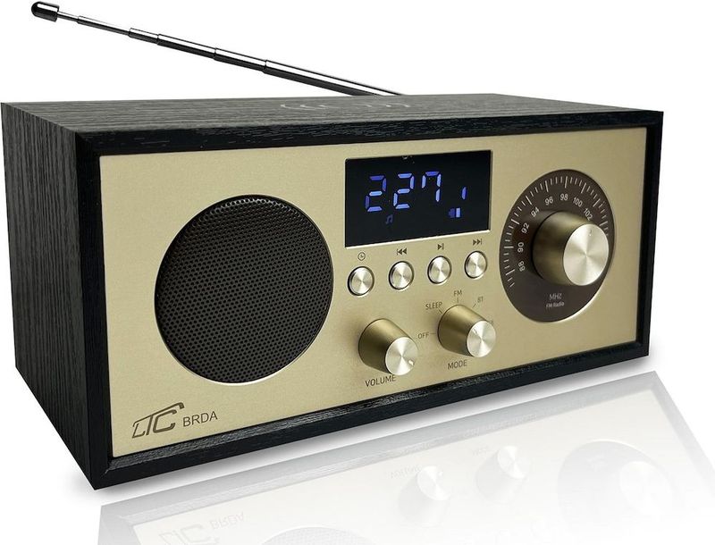 LTC portable radio BRDA, Bluetooth, FM, USB, 2200mAh, 10W wireless charging, black-gold (FM), Radio