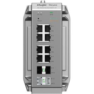 Ruijie Reyee 12-poorts industriële switch, 8x Gbit, 4x SFP, tot 80°C (12 ports), Netwerkschakelaar