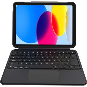 Deqster Smart Combo Touch Keyboard iPad 10.9", Apple smart connector, Deutsches Layout (QWERTZ) (DE, IPad 10.9"), Tablet toetsenbord, Zwart