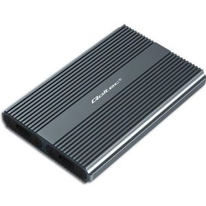 Qoltec - Obudowa - Harddisk Behuizing - Grijs - M.2 SSD SATA NVME DUAL USB-C